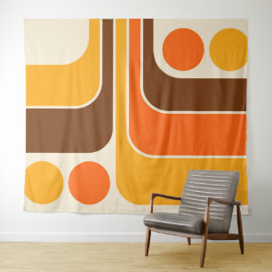 Mod 1970s Retro Style Geometrisch ontwerp Wandkleed