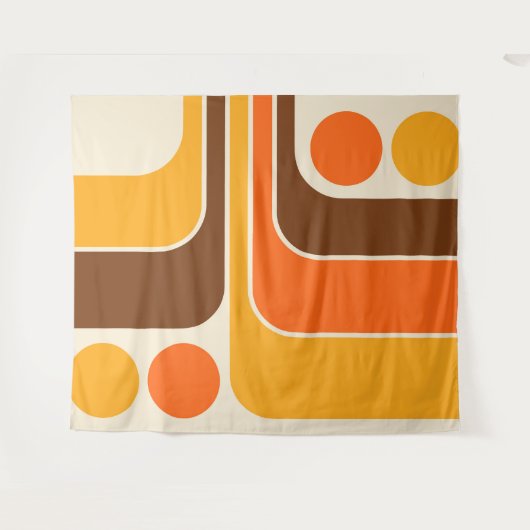 Mod 1970s Retro Style Geometrisch ontwerp Wandkleed (Voorkant (horizontaal))