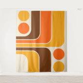 Mod 1970s Retro Style Geometrisch ontwerp Wandkleed (Voorkant)