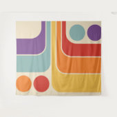 Mod 1970s Retro Style Geometrisch ontwerp Wandkleed (Voorkant (horizontaal))