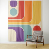 Mod 1970s Retro Style Geometrisch ontwerp Wandkleed (In situ)