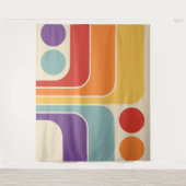 Mod 1970s Retro Style Geometrisch ontwerp Wandkleed (Voorkant)