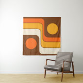 Mod 1970s Retro Style Geometrisch ontwerp Wandkleed (In situ)