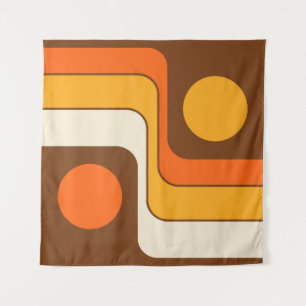 Mod 1970s Retro Style Geometrisch ontwerp Wandkleed