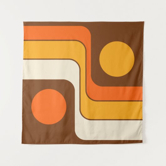 Mod 1970s Retro Style Geometrisch ontwerp Wandkleed (Voorkant)