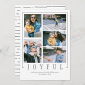 Mod 5 foto's Collage Eenvoudige Minimale Aangepast Feestdagenkaart (Voorkant / Achterkant)