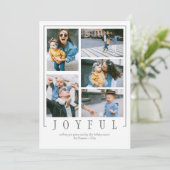 Mod 5 foto's Collage Eenvoudige Minimale Aangepast Feestdagenkaart (Staand voorkant)