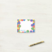 Mod 60-7-jaren ventilatorkrachthippie post-it® notes (Op bureau)