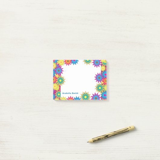 Mod 60-7-jaren ventilatorkrachthippie post-it® notes (Op bureau)