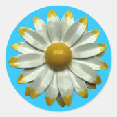 MOD 60s Daisy Bloem Bloemen Lente Zomer Bruiloft Ronde Sticker (Voorkant)