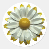 MOD 60s Daisy Bloem Bloemen Lente Zomer Bruiloft Ronde Sticker (Voorkant)