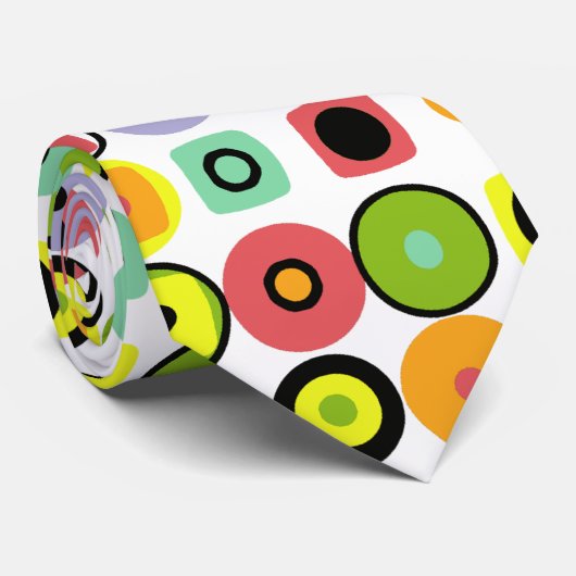 mod 60s Retro Print Stropdas (Opgerold)