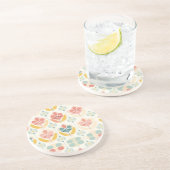 Mod Abstract Bloemen Zandsteen Onderzetter (Zijkant)