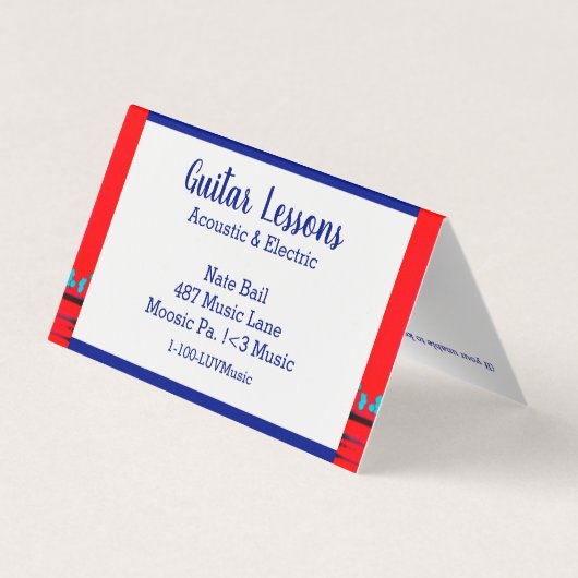 Mod Abstract Collage Guitar Lessons/Muziek Visitekaartje (Achterkant)