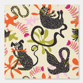 Mod Abstract Primitieve Katten & Honden Patroon Behang (Voorkant)