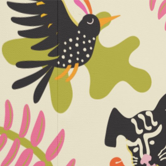 Mod Abstract Primitive Cats & Dogs Pattern Behang (Zoom)