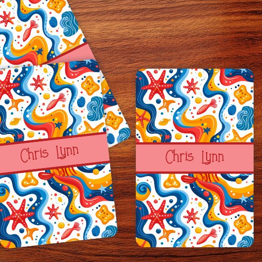 Mod Abstract Strandthema met Starfish Pokerkaarten