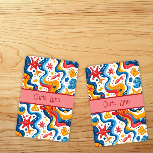 Mod Abstract Strandthema met Starfish Pokerkaarten