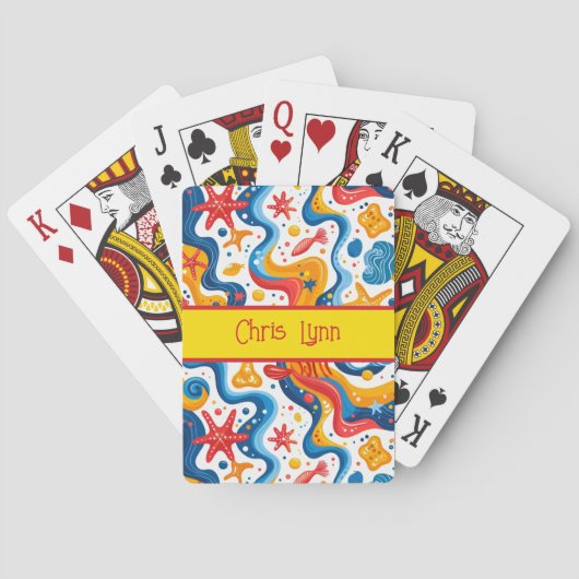 Mod Abstract Strandthema met Starfish Pokerkaarten (Achterkant)