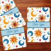 Mod Abstracte Zon Maan en Sterren Kleurrijk Pokerkaarten