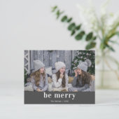 Mod afdrukken, wees vriendelijk grijze feestdag briefkaart (Staand voorkant)