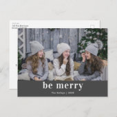 Mod afdrukken, wees vriendelijk grijze feestdag briefkaart (Voorkant / Achterkant)