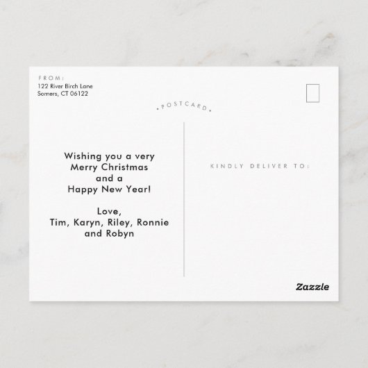 Mod afdrukken, wees vriendelijk grijze feestdag briefkaart (Achterkant)