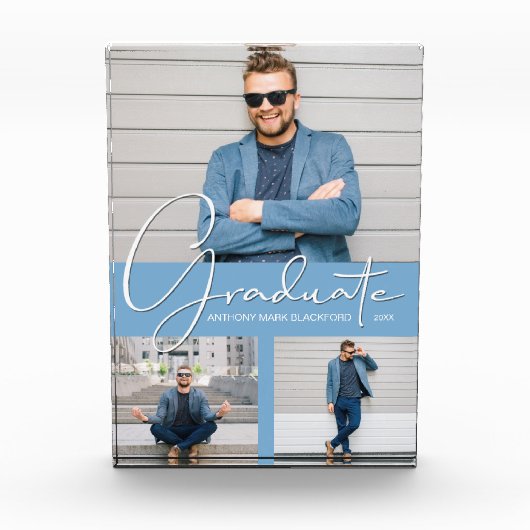 Mod Afstuderen collage op Powder Blue Fotoblokken (Voorkant)