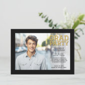 Mod Afstuderen Fotoaankondiging - Black Gold Aankondiging (Staand voorkant)