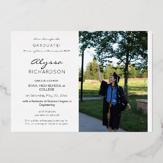 Mod Afstuderen Pet 4 Foto Afstuderen Aankondiging  (Achterkant)