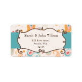 mod aqua, blauw, het etiket van het terugkeeradres (Voorkant)