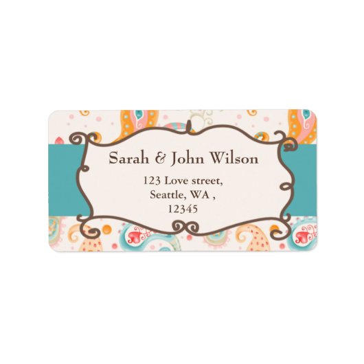 mod aqua, blauw, het etiket van het terugkeeradres (Voorkant)