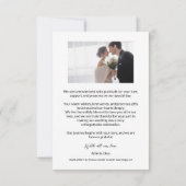 Mod Arch Foto Zwart-wit bruiloft Bedankkaart (Achterkant)