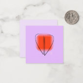 Mod Art Hart 2,5"x2,5" Vlakke Briefkaart (Voorkant / Achterkant in situ)