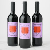 Mod Art Heart Aangepast Wijnlabel Wijn Etiket (Flessen)