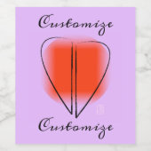 Mod Art Heart Aangepast Wijnlabel Wijn Etiket (Enkel label)