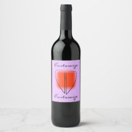Mod Art Heart Aangepast Wijnlabel Wijn Etiket