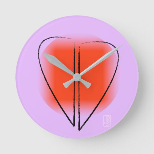 Mod Art Heart Ronde Klok (Voorkant)