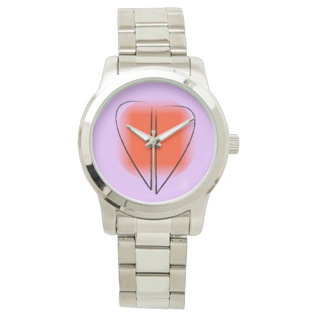 Mod Art Heart Women's overmaats Horloge (Voorkant)