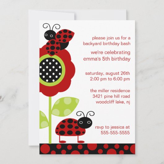 Mod Baby Bugs Birthday Invitation Kaart (Voorkant)
