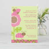 Mod Baby Bugs Birthday Invitation Kaart (Staand voorkant)