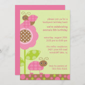 Mod Baby Bugs Birthday Invitation Kaart (Voorkant / Achterkant)