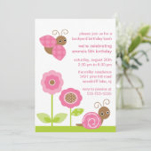 Mod Baby Bugs Birthday Invitation Kaart (Staand voorkant)