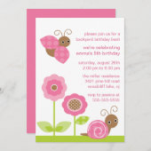Mod Baby Bugs Birthday Invitation Kaart (Voorkant / Achterkant)