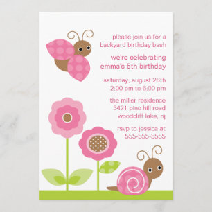 Mod Baby Bugs Birthday Invitation Kaart