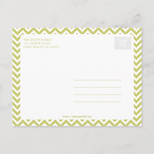 Mod Baby Geboorteaankondiging - Sage Aankondigingskaart (Achterkant)