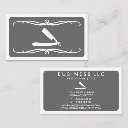 mod barber (kleur aanpasbaar) visitekaartje (Voorkant / Achterkant)