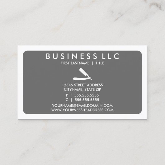 mod barber (kleur aanpasbaar) visitekaartje (Achterkant)