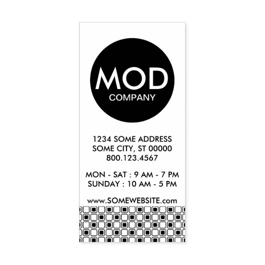 mod bedrijf visitekaartje rubberstempel (Afrduk)