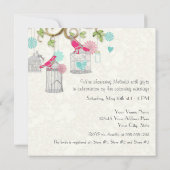 Mod Bird Cage Mason Jar Floral Swirl Tree Branch Kaart (Achterkant)